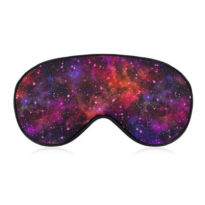 GregTins Purple and Red Galaxy Sleep Mask for Women Men Soft Eye Masks Adjustable Blindfold Sleeping Shade Cover 8 X 4 Inch