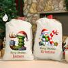 idooodle Personalized Christmas Gift Bag, Custom Name Tree Snowman Elf House Design Home Decor Christmas Gift for Kids Family view 2