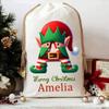 idooodle Personalized Christmas Gift Bag, Custom Name Tree Snowman Elf House Design Home Decor Christmas Gift for Kids Family view 4