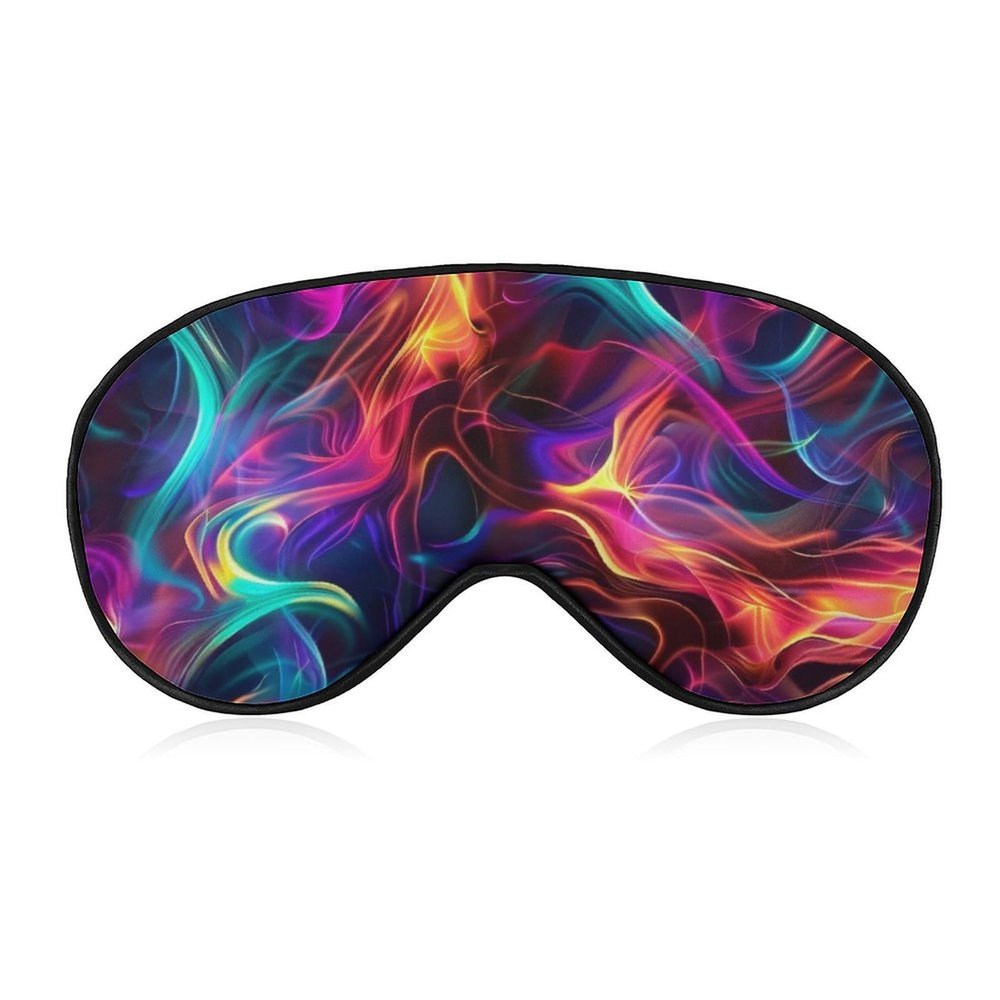GregTins Colorful Rainbow Fire Flames Sleep Mask for Women Men Soft Eye Masks Adjustable Blindfold Sleeping Shade Cover 8 X 4 Inch