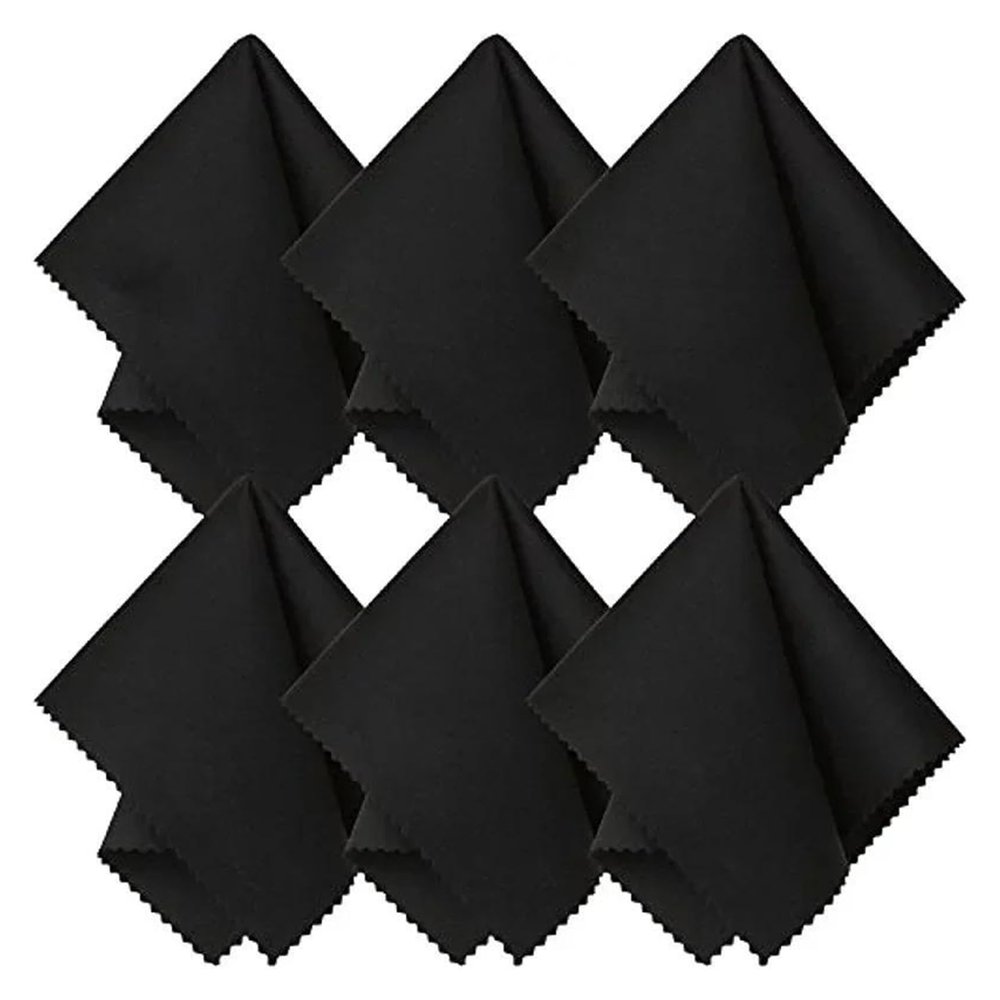 Glasses Cleaning Cloth 10Pcs Smooth Lint Free Glasses Lens Cleaning Cloth Sunglasses Glass Tabletop Cups Scratch Frees Clean Products Portable Reusable for Cleaning Eyeglasses(Black)