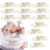 12 Pack Christmas Cake Toppers Acrylic Mirror Engraved Merry Christmas Side Cake Decorations for Winter Xmas Holiday Party Dessert DIY Decor Supplies (12, Glod) view 1