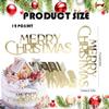 12 Pack Christmas Cake Toppers Acrylic Mirror Engraved Merry Christmas Side Cake Decorations for Winter Xmas Holiday Party Dessert DIY Decor Supplies (12, Glod) view 2