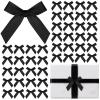 120 Pcs Mini Black Bows for Crafts with Self-Adhesive Dots, 1.57" Small Satin Ribbon Bows for Gift Wrapping Cake Decorations Sewing Scrapbook Card Making Wedding Bow Party Decoration view 1