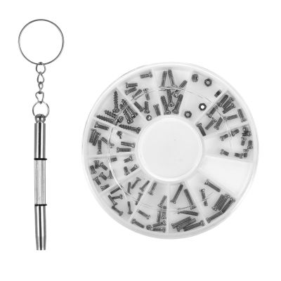 120 Pcs Eyeglass Repair Kit with Screws Glasses Repair Kit Universal Sunglass Tightener Tool with Keychain Precision Tool for Repairing Glass Frame Watch Spectacle