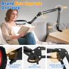 12X Ultra Long 3-Section Swing Arm Lighted Magnifier Lamp, NUEYiO 5.3* 3.2" Square Large Magnifying Glass with Light, 5 Color Modes LED, 4-way Metal Clamp Hands-Free Craft Lamp for Sewing Repair (Red) view 4