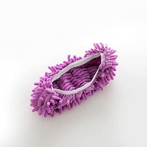 10 PCS 5 Pairs Dust Duster Mop Slippers Shoes Cover, Multi Function Washable Microfiber Foot Socks Floor Cleaning Shoes Cover for House Kitchen Office(Purple)