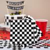 40 Pcs 33 x 33cm Checkered Paper Dinner Napkins Black and White Plaid Napkins Race Car Birthday Napkins Racing Car Party Napkins Decorative Cocktail Napkins Game Day Themed Party Decorations view 4