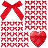 120 Pcs Mini Red Bows for Crafts with Self-Adhesive Dots, 1.57" Small Satin Ribbon Bows for Gift Wrapping Cake Decorations Sewing Scrapbook Card Making view 1