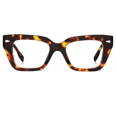 FancyFlower Cat-Eye Reading Glasses for Women&Men - Acetate Tortoise - Milano Arquati +1.0 Readers Chic & Modern Design FF-5750