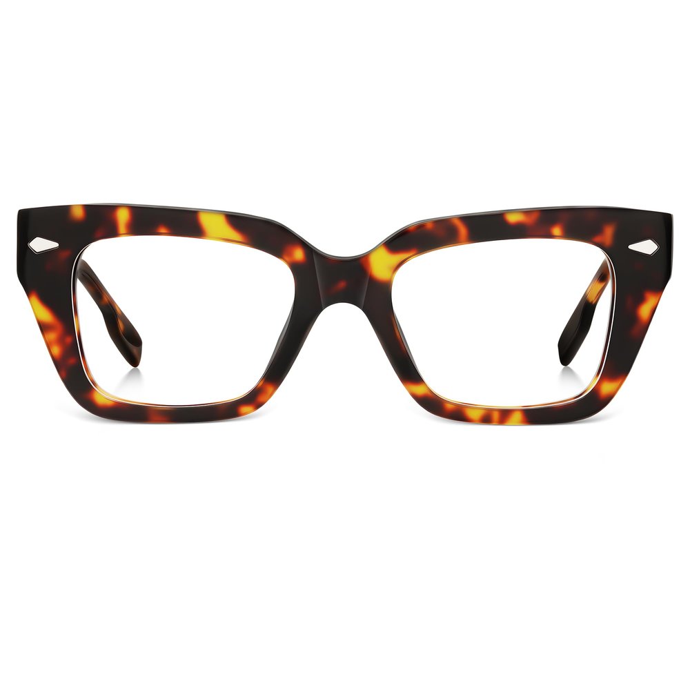 FancyFlower Cat-Eye Reading Glasses for Women&Men - Acetate Tortoise - Milano Arquati +1.0 Readers Chic & Modern Design FF-5750