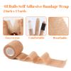 48 Rolls Self Adhesive Bandage Wrap, Vet Wrap 2 Inch for Horses Dogs Wounds Care, Self Sticking Elastic Bandage Wrap Tape for Wrist, Ankle, Sports, Tatto (Brown) view 2