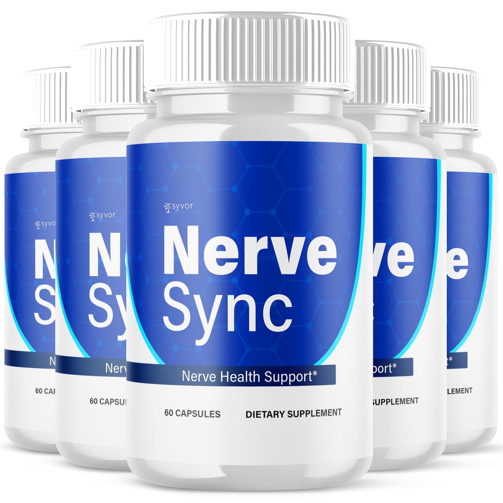 (5 Pack) Nerve Sync Capsules, Official NerveSync Supplement Pills with All Natural Ingredients, Advanced Formula Nerve Health Support Pills with Max Strength Vitamins for Women and Men (300 Capsules)