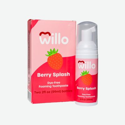 Willo Foaming Flouride & Dye-Free for Kids Toothpaste - for Use with Willo BrushBot - Berry Splash (4-Pack, 2 Fl Oz)