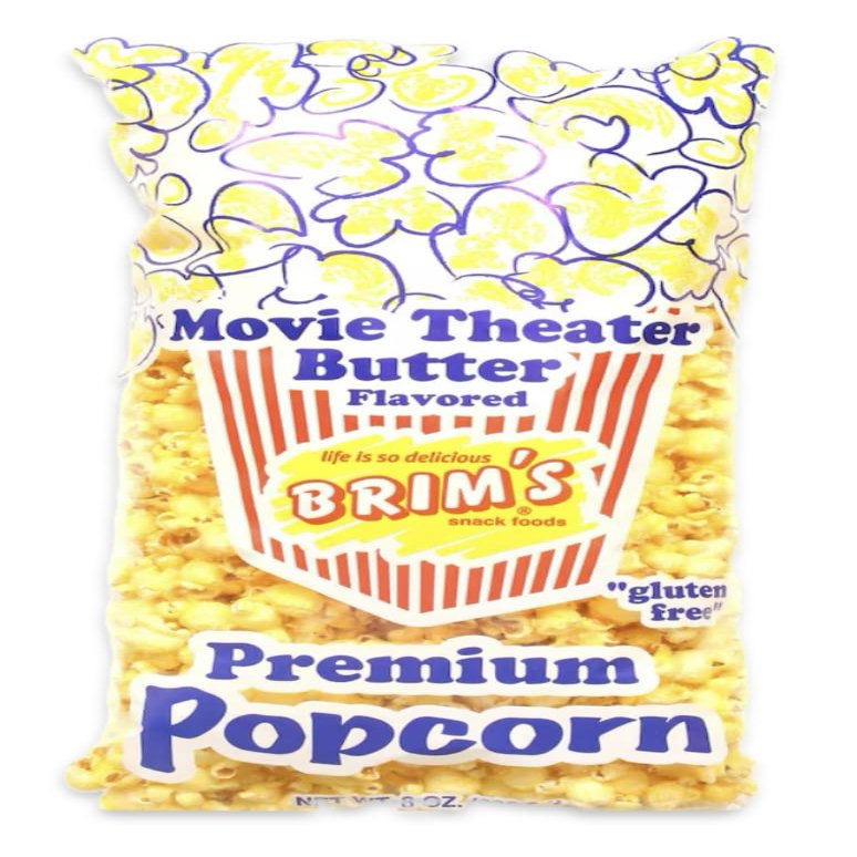 1 Brims Movie Theater Butter Flavored Premium Popcorn, Gluten Free Snack Food, 8 oz with bonus