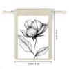 KMRHOUTIQ 8PCS Spice Bags for Cooking, Sketch Style Flower Muslin Bags Reusable, Small Burlap Bags with Drawstring, Herb Bag Empty, Cloth Gift Bag Pouch, For Wedding & Party Favors (5x7 Inch) view 2