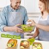 MINCOCO 50 Count Paper Bowls Disposable Meal Prep Containers with LidsIncludes 50 Wooden Forks + 100 Labels Salad Food Containers Freezer & Microwave Safe Leakproof Soup Bowls (29 Ounce, 50-Count) view 2