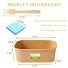 MINCOCO 50 Count Paper Bowls Disposable Meal Prep Containers with LidsIncludes 50 Wooden Forks + 100 Labels Salad Food Containers Freezer & Microwave Safe Leakproof Soup Bowls (29 Ounce, 50-Count) view 4
