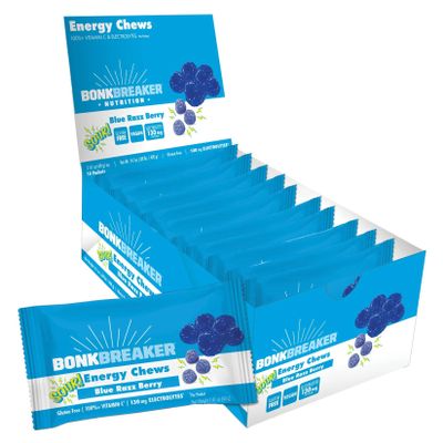 Bonk Breaker Energy Chews Lto Sour Blue Razz Berry, Box Of 10 Packs
