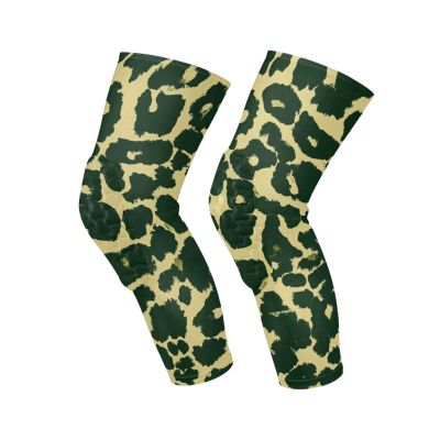 siphylline Yellow Black Leopard Print knee brace sleeve (Pack of 2) Joint Pain Relief knee compression sleeves for Baseball, Gardening, Gardening, Soccer