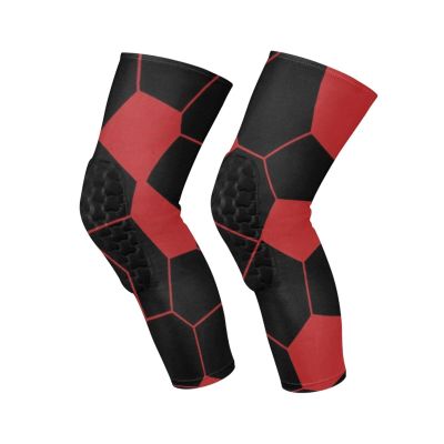 Red and Black Irregular abstract compression sleeve knee brace for men (Pack of 2) Tight Anti-Slip Design knee support sleeve for Tennis, Scooter, Running, Cycling