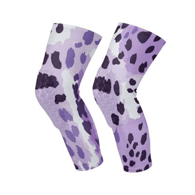 White Purple Leopard elastic knee brace for women (2 pack) Joint Pain Relief knee guards for women for Wrestling, Running, Skiing, Bike