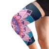 siphylline Mandala Floral Colorful Blue mens knee brace (A pair) Tight Anti-Slip Design knee pads for Wrestling, Yoga, Soccer, Hiking view 2