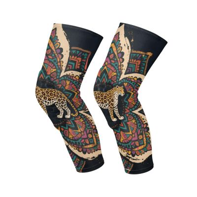 siphylline Boho Mandala Flowers Leopard Colorful knee support brace (1 pair) Joint Pain Relief knee guard for football, football, Wrestling, Wrestling