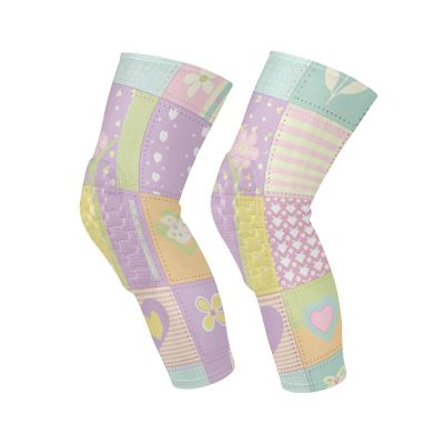 Patchwork Pastel Spring knee compression brace (A pair) Support for All Sports knee sleeves for men sports for Bike, Walking, Gardening, Skateboard
