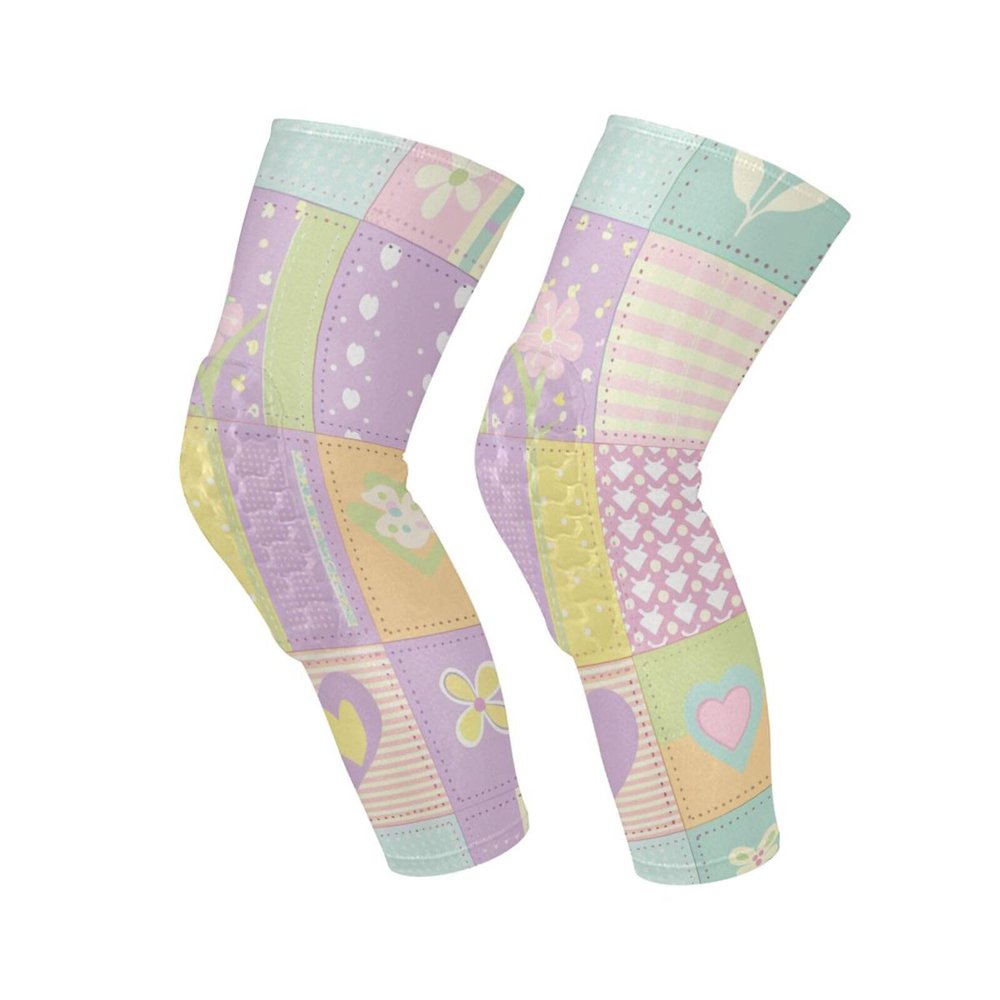 Patchwork Pastel Spring knee compression brace (A pair) Support for All Sports knee sleeves for men sports for Bike, Walking, Gardening, Skateboard