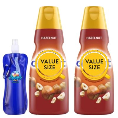 Hazelnut Liquid Coffee Creamer.- Pack of Two (2) 32 fl oz Bottles of Creamy Smooth Delightful Coffee Creamer with Collapsible Bottle (Hazelnut) Bottle