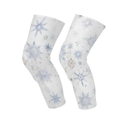siphylline Cartoon Warm Family Snowflakes White Blue knee brace women (Pack of 2) Relieve Muscle Pressure knee pads for Hiking, Daily Use, football, Wrestling