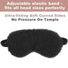 AKOAK 1 Pack Plush Sleep Eye Cover, Sleep Eye Mask, Elastic Light-Blocking Eye Mask with Elastic Band, Comfortable Sleep Light-Blocking for Night Sleep, Travel and Nap (Black) view 2