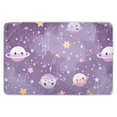 CuwrYet Waterproof Bed Pad Reusable Changing Pad Toddler Mattress Protector Large Pee Pad Baby Diaper Pad Soft Washable Liner Purple Cute Planets Stars