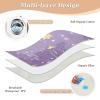 CuwrYet Waterproof Bed Pad Reusable Changing Pad Toddler Mattress Protector Large Pee Pad Baby Diaper Pad Soft Washable Liner Purple Cute Planets Stars view 3