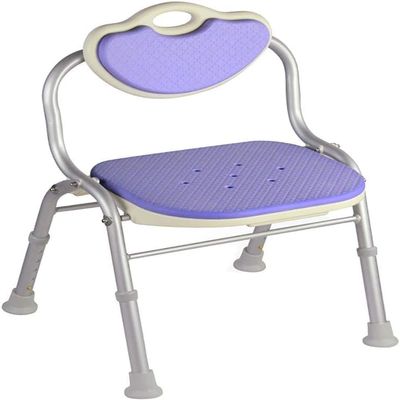 Adjustable Shower Chair with Free Assist Grab Bar Medical Tool Free Anti Slip Bath Stool Seat for Elderly Seniors and Disabled Aluminum Legs for Safety(C)