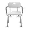 Adjustable Non Slip Shower Chair for Elderly and Disabled Aluminium Alloy Bath Stool with Backrest and Armrest White (No Pad)(White a,No pad) view 1