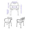 Adjustable Non Slip Shower Chair for Elderly and Disabled Aluminium Alloy Bath Stool with Backrest and Armrest White (No Pad)(White a,No pad) view 2