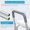 Adjustable Non Slip Shower Chair for Elderly and Disabled Aluminium Alloy Bath Stool with Backrest and Armrest White (No Pad)(White a,No pad) view 3