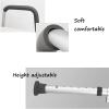 Adjustable Height Shower Stool with Armrests for Elderly Lightweight Aluminum Bath Chair for Bathroom Safety view 2