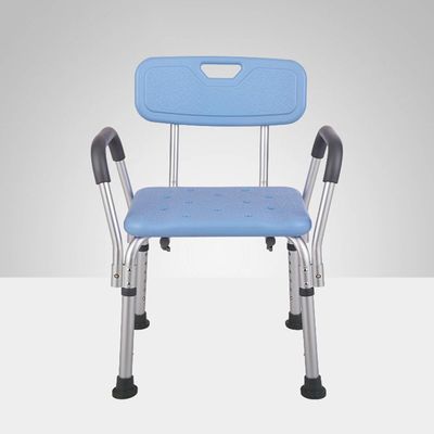 Shower Chair for Elderly Heavy Duty Height Adjustable for Seniors and Disabled Shower Aids Shower Seat with Arms and Back Non-Slip Safety ap Bathroom Shower Stool(Blue)