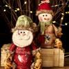 2026 New Christmas Gift Bags Zipper Design, Flax Fabric Christmas Apple Bags Zipper Reusable Santa Snowman Doll Storage Gift Bag for Chritmas Party Decor and Festival (F-2PC) view 3