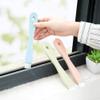 2 in 1 Cleaning Brushes Slot Tools for Sweep Window Rack with Dustpan Groove Household Cleaner Pink view 2