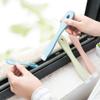 2 in 1 Cleaning Brushes Slot Tools for Sweep Window Rack with Dustpan Groove Household Cleaner Pink view 3