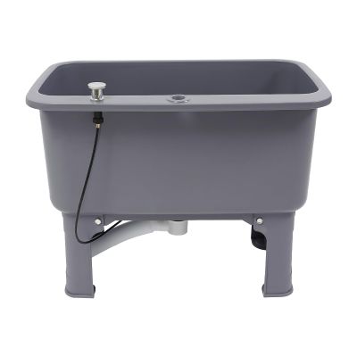 Portable Floor Mop Sink, Large Capacity Mop Bucket, Freestanding Utility Mop Sink with Drain Kit for Commercial and Residential Use Gray, 23.6215.7510.63in
