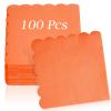 100 Pcs Cocktail Napkins, 2-Ply 5 x 5 Inches Disposable Scalloped Napkins, Thick Premium Dessert Napkins for Party, Wedding, Dinner, Birthday, Anniversary, Festival (Orange) view 1