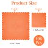 100 Pcs Cocktail Napkins, 2-Ply 5 x 5 Inches Disposable Scalloped Napkins, Thick Premium Dessert Napkins for Party, Wedding, Dinner, Birthday, Anniversary, Festival (Orange) view 2