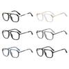 weiyuchen Double Bridge Fashion Glasses Frame For Men Tr90 Half Metal Anti Blue Light Glasses Square (black gold frame) view 4