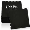 100 Pcs Cocktail Napkins, 2-Ply 5 x 5 Inches Disposable Scalloped Napkins, Thick Premium Dessert Napkins for Party, Wedding, Dinner, Birthday, Anniversary, Festival (Black) view 1