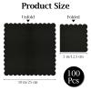100 Pcs Cocktail Napkins, 2-Ply 5 x 5 Inches Disposable Scalloped Napkins, Thick Premium Dessert Napkins for Party, Wedding, Dinner, Birthday, Anniversary, Festival (Black) view 2